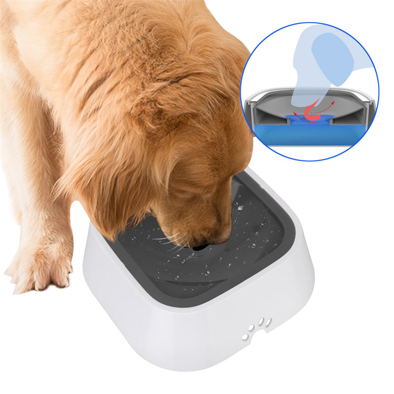 Anti Spill Floating Pet Water Bowl Slow Feeder Dispenser