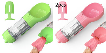 Pet Portable Water Bottle Feeder Bowl Garbage Bag Storage