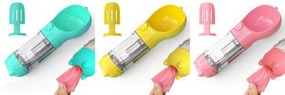 Pet Portable Water Bottle Feeder Bowl Garbage Bag Storage
