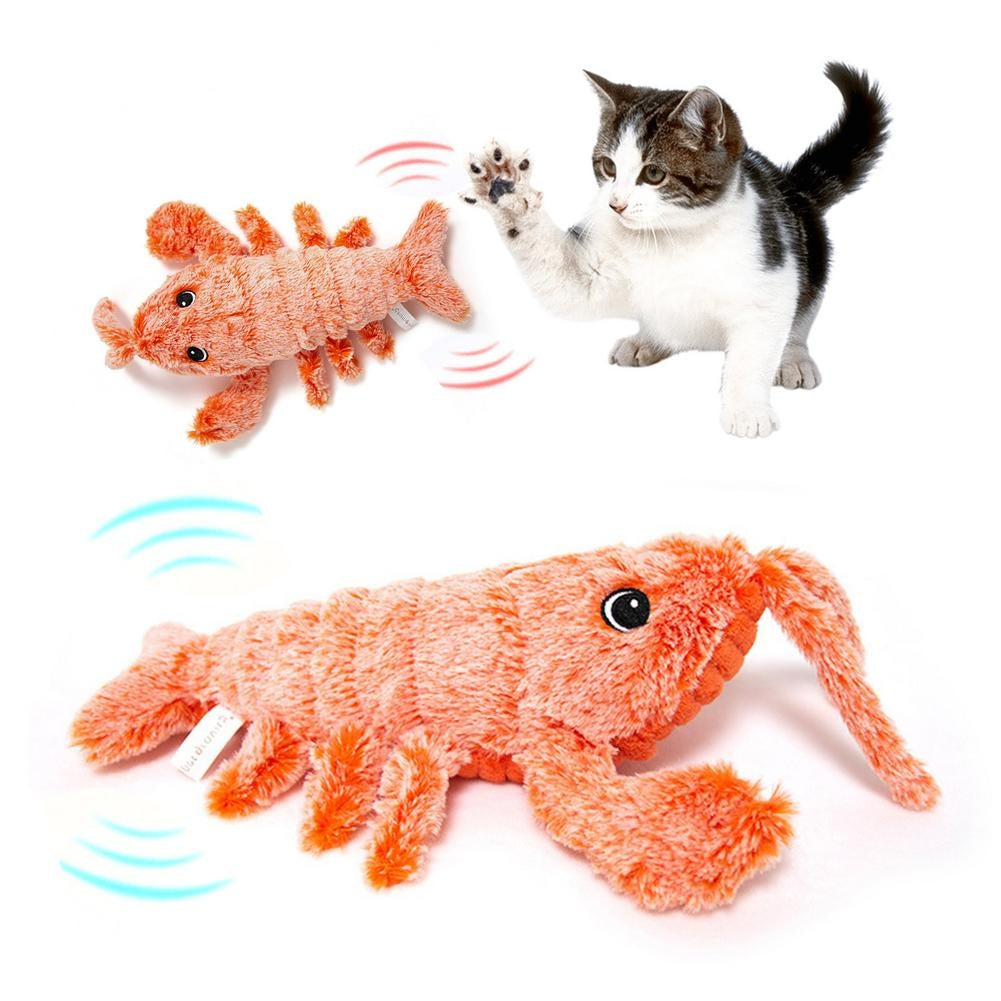 Electric Jumping USB Rechargeable Interactive Shrimp Cat Toy