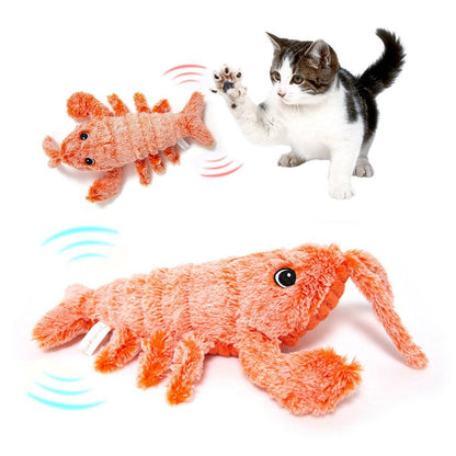 Electric Jumping USB Rechargeable Interactive Shrimp Cat Toy